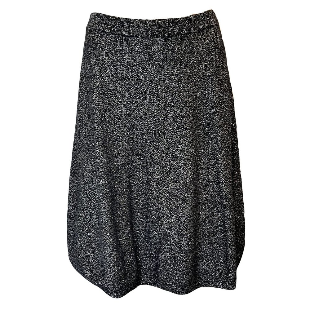 Nanette Lepore sz M Black & Gold Knit A-Line Skirt